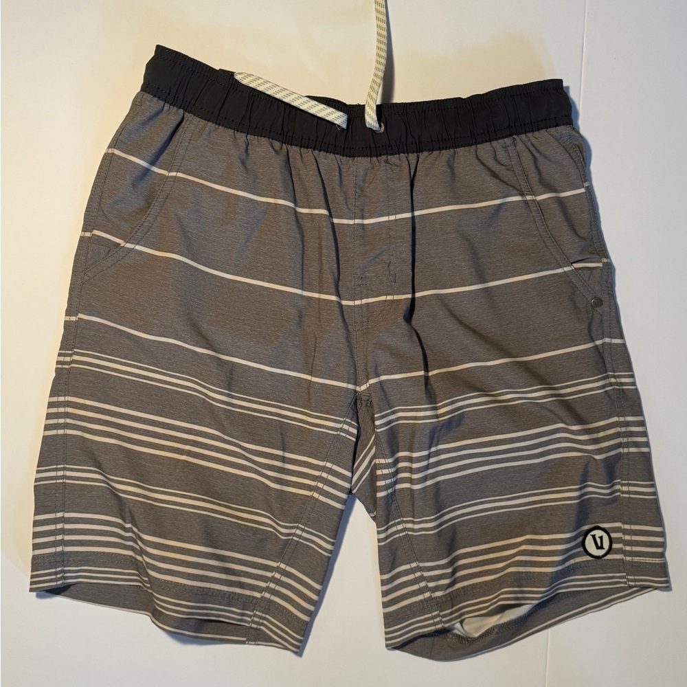 Vuori Gray Striped Men Swim Hybrids